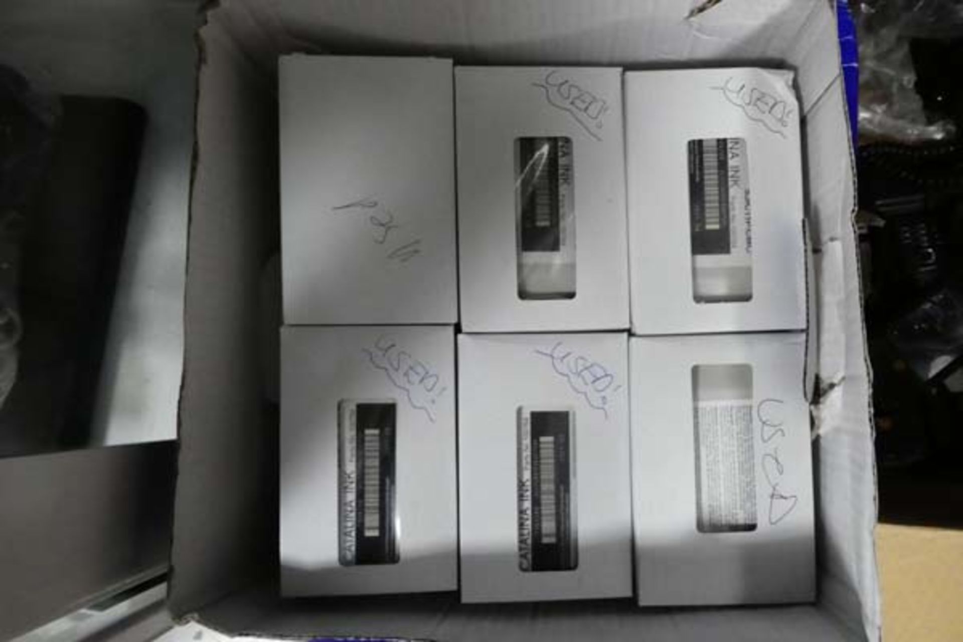 2197 - Box containing a large qty of Caterina ink, used in boxes