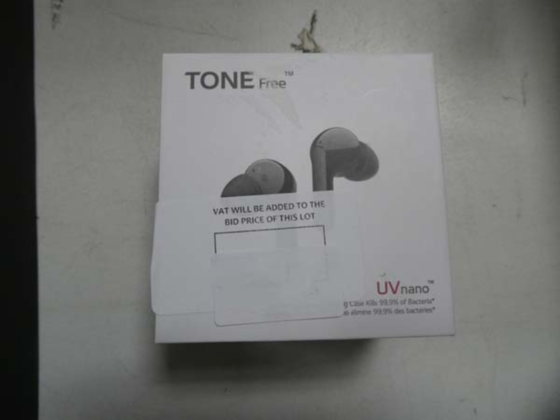 2111 - LG UV Nano Tone Free wireless headphones with charging case and box - Image 2 of 2