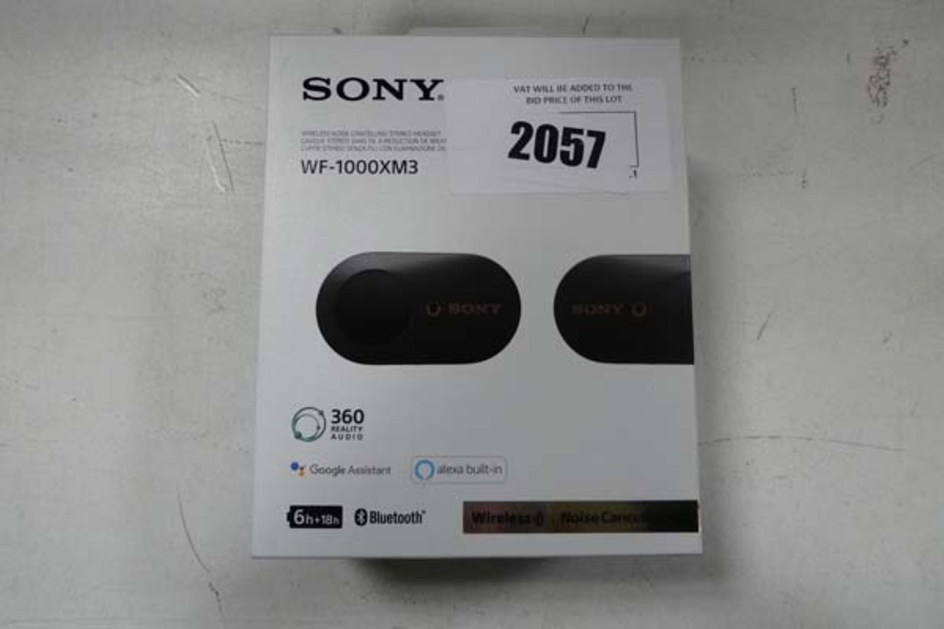 Sony WF-1000XM3 wireless noise cancelling earbuds with charging case and box - Image 2 of 2