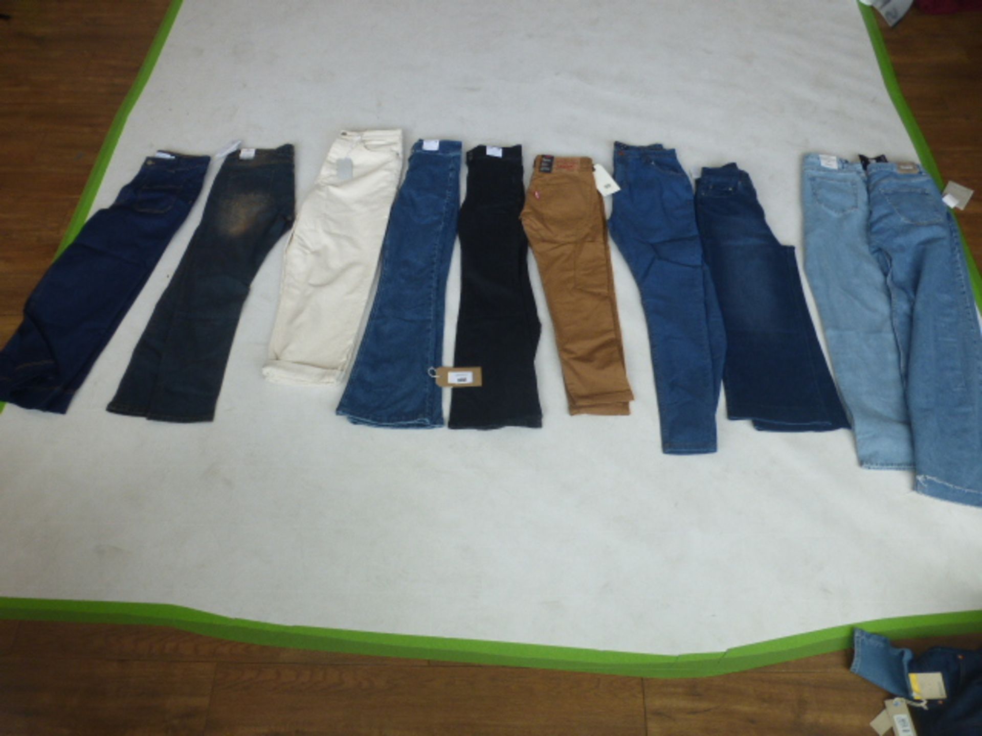 Selection of denim including Pull + Bear, Cos, Levi's, Atelier, Pretty Little Thing