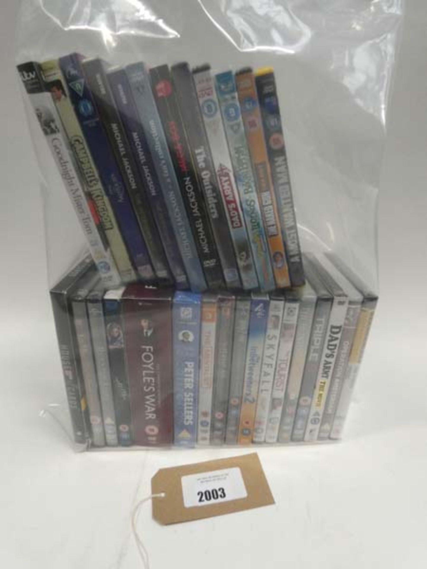 Bag containing quantity of DVD films and boxsets