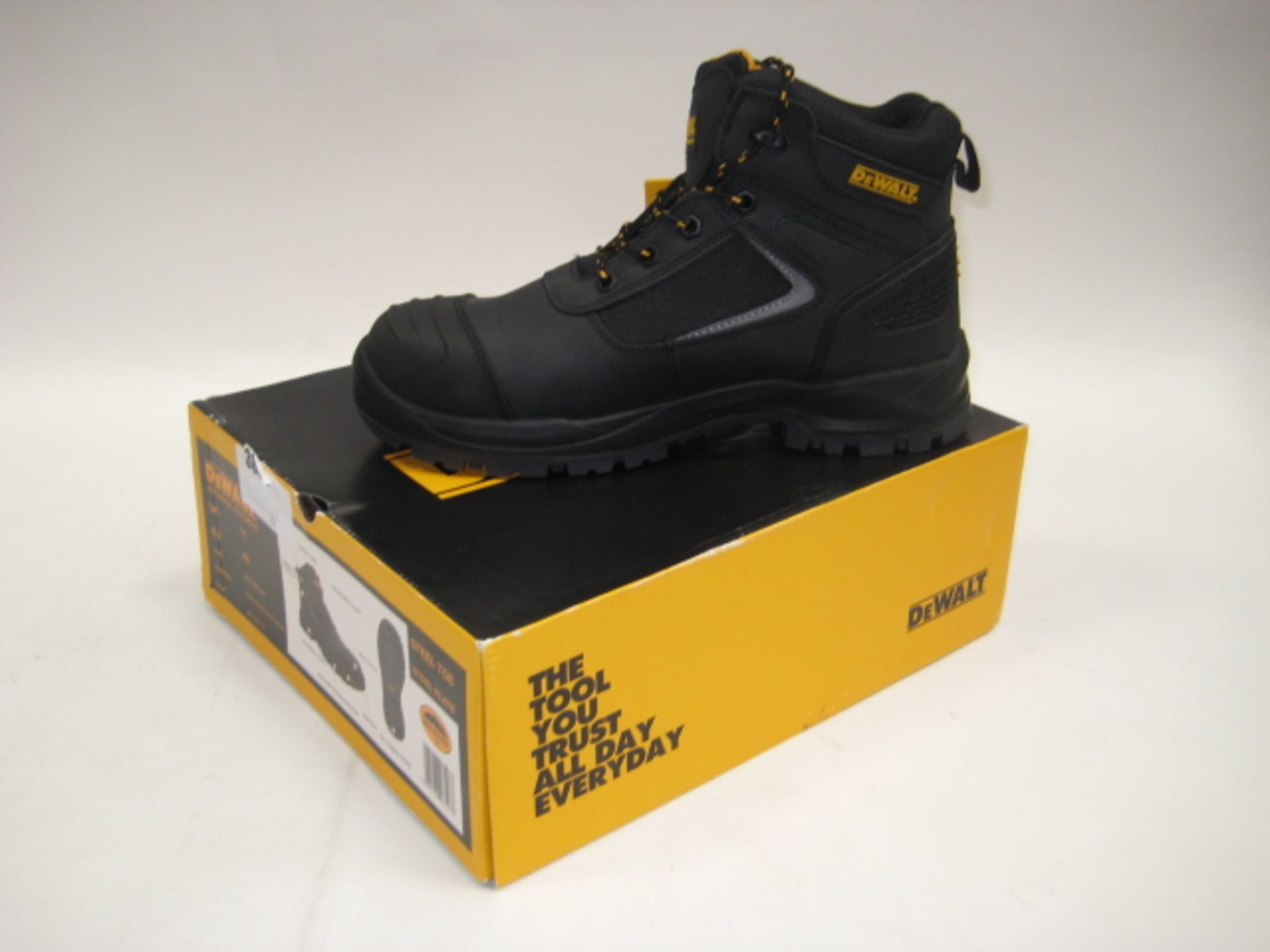 Boxed pair of DeWalt safety boots size 11