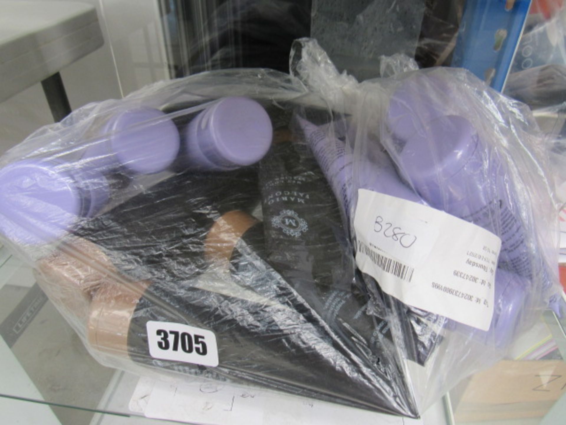 Bag containing various body lotions
