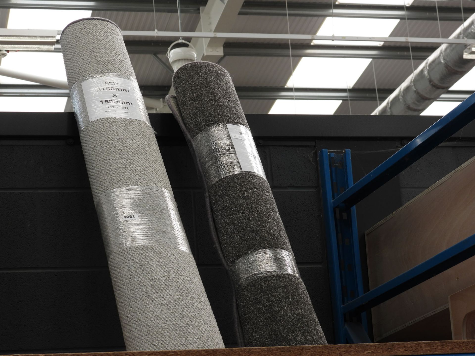 2 rolls of grey matting size 2150mm x 1500mm and 1500mm x 1200mm