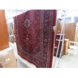 (6) 2 x 3m Iranian woolen carpet, with red background