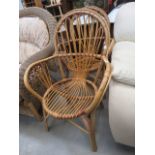 Pair of bent cane armchairs