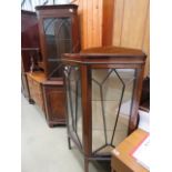 Reproduction mahogany glazed display cabinet, plus a corner unit Width: 92cm Height: 128cm