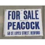 W&H Peacock enamelled For Sale sign