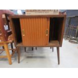 1950's vinyl record cabinet with sliding doors