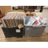 Two boxes of vinyl records
