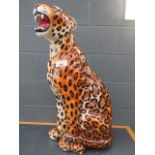 Large china figure of snarling jaguar
