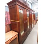 Walnut Edwardian wardrobe with two drawers under