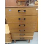 1960's teak chest of six drawers