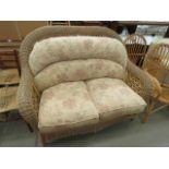 Cane 2 seater conservatory sofa