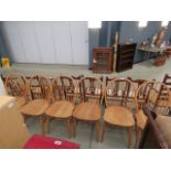 6 beech stick back dining chairs