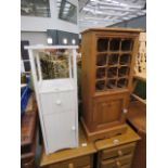 White painted narrow storage cabinet