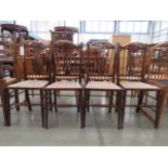 4 stained Edwardian beech dining chairs