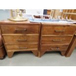 Pair of Jali 3 drawer bedside cabinets