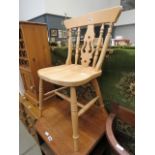 Beech stick back dining chair