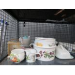 2 cages containing quantity of Ironstone and other crockery