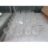 Quantity of sherry glasses and tumblers