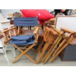 4 folding directors chairs