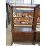 Know Down dark oak wall unit with double door cupboard under