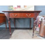 Edwardian desk with leather surface and single drawer