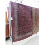 (3) 2 x 3m red floral carpet