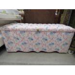 Floral fabric ottoman