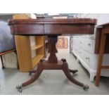 Georgian mahogany fold-over card table