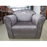 Grey fabric child's armchair