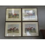 4 framed and glazed horse racing prints