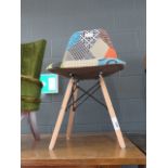 Multi-coloured fabric chair