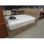 Brown suede effect bedstead