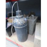 3 petrol cans plus industrial ceiling light