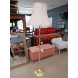 Brass floor lamp with fabric shade