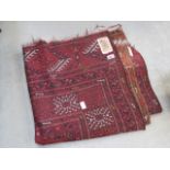 Maroon mat with geometric pattern