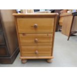 Pine 3 drawer bedside cabinet