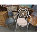 Pair of folding stools, metal bedroom seat plus a garden chair