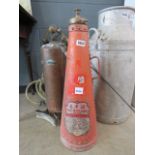 Cone shaped vintage fire extinguisher