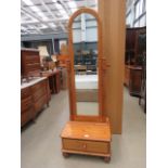 Cheval mirror with pine frame