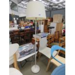 Cream painted metal floor lamp with shade