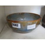 Royal Doulton blue and brown glazed bowl