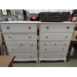Pair of painted stag chest of drawers