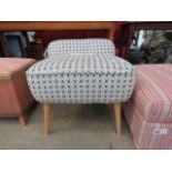 Blue and cream patterned easychair
