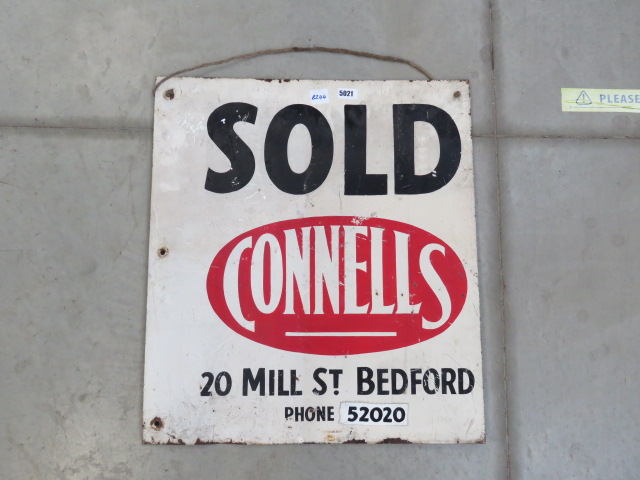 Enamelled Connells of Bedford Estate Agents sign