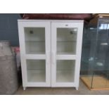 Cream painted and glazed double door cabinet