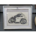 Limited edition print of a motorcyclist