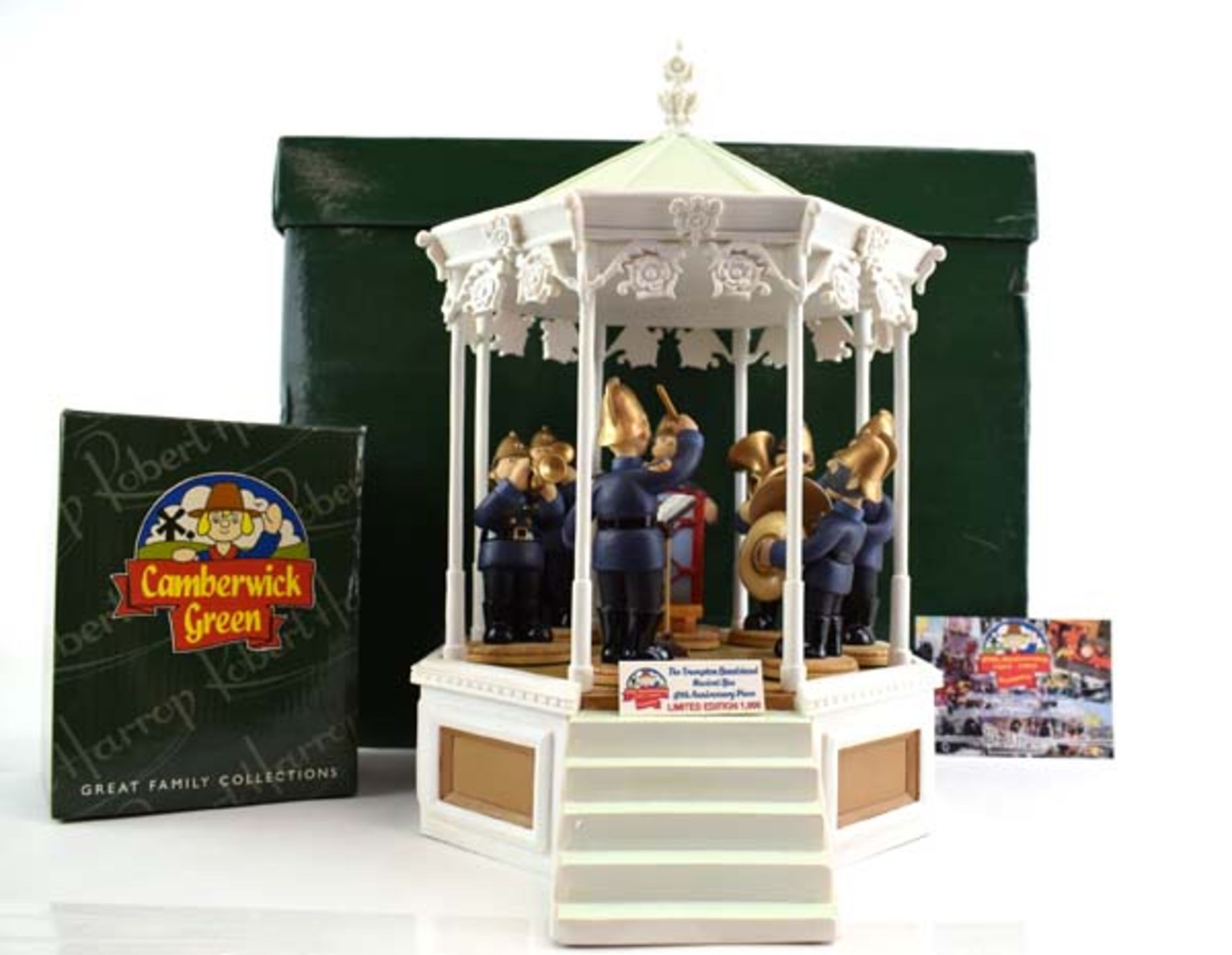 A Robert Harrop Camberwick Green figure: CGMB7 Trumpton Bandstand (musical box), together with seven